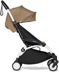 BABYZEN YOYO2 Stroller - Lightweight & Compact - Includes White Frame, Toffee Seat Cushion + Matching Canopy - Suitable for Children Up to 48.5 Lbs