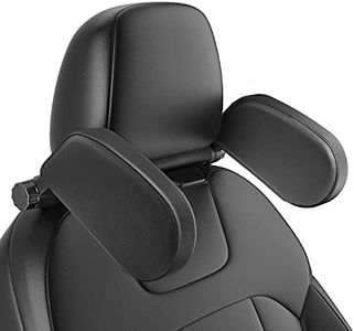 HEAPANY Car Seat Headrest Pillow, 360° Adjustable Car Seat Head Neck Support Rest Cushion, Travel Car Sleeping Pillow for Kids Adults-Black