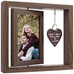 FLIXBLANY Rotating Couples Picture Frame 4x6In Double-Sided Walnut Picture Frame Can't Help Falling in Love Rotating Picture Frame Wedding Engagement Gifts for Boyfriend Girlfriend Wife Husband