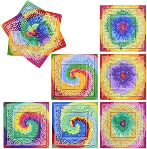 Tie Dye Paisley Pattern Bandanas for Men and Women, Multi-Purpose Bandana Face Mask Scarf Headwear, 21 x 21 inches, Multicolored, Pack of 6