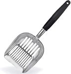 Moonshuttle Non-Stick Metal Cat Litter Scoop, Durable, Works with All Type of Cat Litter, Ergonomically Designed Handle