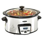 BELLA (13973) 5 Quart Programmable Slow Cooker with Timer, Polished Stainless Steel