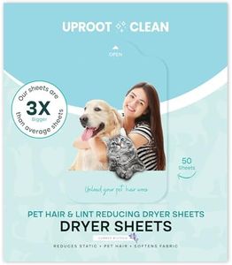 Uproot Clean Dryer Sheets Pet Hair Reducing - Pet Hair Remover for Laundry - Breaks Static Bonds and Prevents Dog and Cat Fur from Sticking to Clothes - Softens, Freshens, & Reduces Wrinkles - 50ct