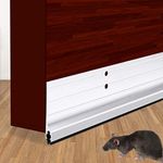 USUKUE Metal Door Draft Stopper Bottom Mice Seal Strip Noise Blocker, Aluminium Mouse Sweep 2" W x 36" L, Silver