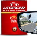 Utopicar Blind Spot Car Mirror - Convex Blindspot Mirrors for 3x Larger Image, Engineered Design for Side Mirror (Blindspot), Frameless - Rear View Blind Spot Mirrors (2 Pack)