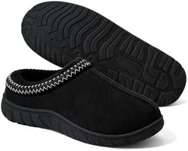 Litfun Men's Memory Foam Fuzzy Slippers Indoor Outdoor Winter House Shoes