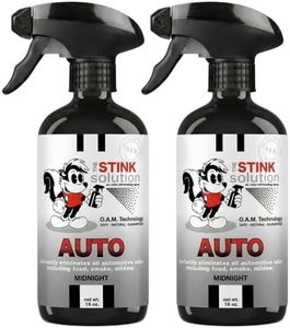 The Stink Solution Car Deodorizer Odor Eliminator For Strong Odor: Quickly Banish Smoke, Pet, Food, Body Odor, & Other Foul Odors! Safe Car Freshener for Car Seats & More! - 2 16 oz Bottles (Midnight)