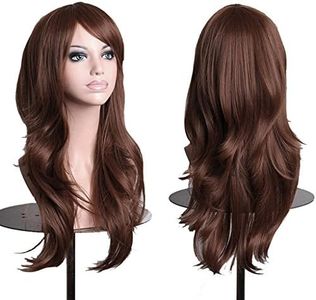 AneShe Wigs 28" Long Wavy Hair Heat Resistant Cosplay Wig for Women (Dark Brown)