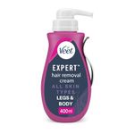 Veet Expert Hair Removal Cream, 400ml, Depilatory Cream, Hair Removal Cream For Women, All Skin Types, Suitable For Arms, Legs, Underarms and Bikini, Effective In 2 Mins, Hair Removal, Hydrating