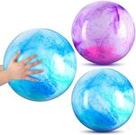 Deekin 2 Pcs 15 Inch 18 Inch Marbleized Bouncy Balls Large Hedstrom Ball Inflatable Rubber Playground Sensory Balls Bouncy Toys Balls for Outdoor School Water(15 Inches,Blue and Purple)