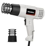 BUILDSKILL 1800W Heat gun machine | Copper motor | Removable nozzle | Wire stand | Heat gun for shrink wrapping | DIY | Crafts | Packing | Electronic task hot air gun machine | Safe & Durable | Grey