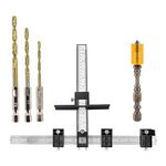 XTVTX Cabinet Hardware Jig Tool Set, Adjustable Punch Locator Drilling Template Guide Aluminum Alloy Wood Drilling for Handle Knob Pull Installation of Door and Drawer