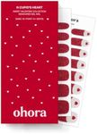 ohora Semi Cured Gel Nail Strips (N Cupid's Heart) - Works with Any Nail Lamps, Salon-Quality, Long Lasting, Easy to Apply & Remove - Includes 2 Prep Pads, Nail File & Wooden Stick