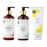 Fix My Curls Hair Care Curl Defining 3-Step Kit | Sulfate-Free Cleansing Shampoo, Hydrating Conditioner & Leave-In Cream | For Naturally Curly, Wavy & Frizzy Hair | Enriched with Tea Tree| 250ml Each