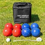 Harrier Bocce Ball Set - Deluxe Bocce Association Balls - Measuring Tape & Oxford Canvas Case Included