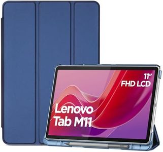 ProCase Smart Case for Lenovo Tab M11 11" 2024 TB330FU with Pen Holder, Slim Stand Tri-Fold Hard Shell Protective Tablet Cover Translucent Back Case Support Auto Wake/Sleep -Navy