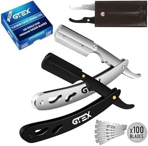 Straight Razors For Men 100 GTEX Barber Razor Blades - 2 Professional Straight Razor Single Blade Razors for Men Navajas Para Barbero Straight Edge Razor Barber Beard Razor Shavette Shaving Razor Kit