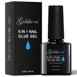 Gelike EC Gel Nail Glue UV Light: 6 in 1 Adhesive Gel Nail Polish, Strong Nail Glue For Press On Nails Nails Acrylic Tips, Long Last Gel x Nail Kit Blooming Gel Girl Gift for Home Salon Beginner DIY