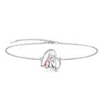 Sterling Silver Dog Necklace Always in My Heart Pendant Puppy Mother Day Jewelry Gift for Mom Dog Lover, Sterling Silver, Cubic Zirconia