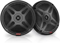 Pyle 6.5 Inch Dual Marine Speakers - Waterproof and Bluetooth Compatible 2-Way Coaxial Range Amplified Audio Stereo Sound System with Wireless RF Streaming and 600 Watt Power-1 Pair-PLMRF65MB (Black)