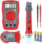 Electrical Test Kit with RANGERHINO Digital Multimeter Tester & Dual Range Non-Contact Voltage Tester Flashlight & Outlet Tester GFCI Test Diode Resistance Continuity Tester Wire Breakpoint Finder