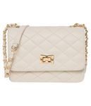 ADISA Women's Girls Quilted Cross Body Sling Bag (SL5059-Off White)