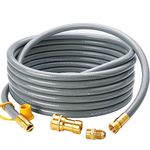 CALPOSE 25 Feet 1/2 inch ID Natural Gas Grill Hose with Quick Connect Fittings, Natural Gas Line for Grill, Pizza Oven, Heater and More Low Pressure Appliance