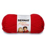Bernat 16112828705 Softee Chunky Yarn, Berry Red, 1 Pack