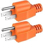 Dreyoo 2 Pack Neutral Ground Bonding Plug for Portable Inverter Generator, Grounding Plug Surge Protector Generator with Floating Neutral on RV, Motorhome, Camper for Open Ground Error (Orange)