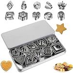 30pcs Cookie Cutters Clay Cutters Polymer Clay Cutters Clay Cutters, Stainless Steel Mini Cookie Cutters DIY Baking Pastry Cutters Square Triangle Oval ect Geometric Shapes Cutter