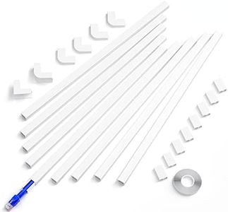 One-Cord Channel Cord Hider Wall, Delamu 142in Cable Cover, Cable Concealer Raceway, Cable Hider, Paintable Wire Covers for Wall Mounted TV, Cable Management System, 9xL15.7 W0.59 H0.4in, CC03 White