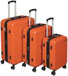 Amazon Basics Hardside Luggage Spinner, 3 Piece Set (55, 68, 78 cm), Burnt Orange