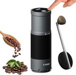CF WISDOM Portable Electric Coffee Grinder – Manual & Electric Dual Mode, USB Rechargeable, Adjustable Grind, Stainless Steel Burr, Travel-Friendly Design