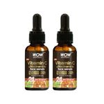 WOW Skin Science Brightening 20% Vitamin C Face Serum | Boost Collagen and Elastin for Anti aging, Skin Repair | For Dark Circles, Fine Lines | Glowing Skin | Hydrates | 30 ml | Pack of 2