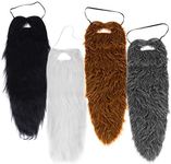 Tigerdoe Beards - 4 Pack - Long Beard Costume - 23" Beards - Fake Beard and Mustaches - Costume Accessories - Dress Up