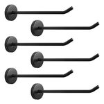 NearMoon Coat Hooks-Bath Towel Hangers, Wall Hooks for Hanging Hat Hurse Robe, 304 Stainless Steel Heavy Duty Garage Hooks for Bathroom Livingroom Hotel Kitchen Garage, 6 Pack (6 Inch, Matte Black)