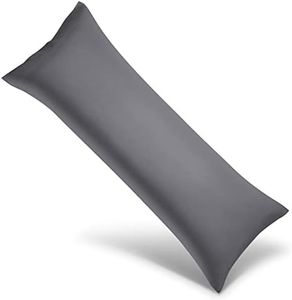 WishSmile Body Bamboo Cooling Pillowcases Long Pillow Cases Breathable Cool Silky Soft Moisture Wicking for Hot Sleepers,Hair and Skin Friendly,Dark Grey,1 Pack,20x54 inches