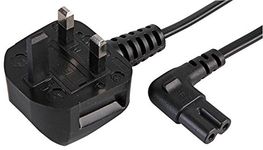 Pro Elec PEL00519 3 m UK Plug to Right Angled Figure 8 (C7) Power Cable, Black