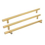 goldenwarm Gold Drawer Pulls Kitchen Cabinet Hardware,5 Pack - Gold Kitchen Cabinet Pulls 10 inch Drawer Handles Cupboard Door Handles Drawer Pulls Hardware Brushed Brass Cabinet Pulls