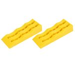 RV Leveling Ramps Camper 1 Pair RV Leveling Ramps 3 Stage Yellow Trailer Camper Wheel Chocks for Stabilizing Uneven Ground and Parking