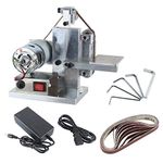 Yaetek DIY Mini Belt Sander, Electric Knife Apex Edge Sharpener, Multifunctional Grinder Polisher with 5 Wrenches, 10 Sand Belt