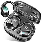 Wireless Earbuds, 2025 Bluetooth 5.4 Headphones, 75H Bluetooth Earbuds with ENC Noise Cancelling Mics, Wireless Headphones Over Ear IP7 Waterproof Earhook, Wireless Earbuds Bluetooth for Running/Gym