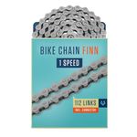 Alphatrail Bike Chain Finn 1-Speed Hub Gear & Single Speed 112 Links I Compatible with Shimano, SRAM, KMC, Connex I Incl. Chain Lock