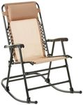 Amazon Basics Outdoor Patio Folding Rocking Chair, Beige