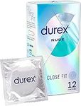 Durex Nude, Condoms, Close Fit, 12s, Ultra Thin, Designed To Feel It All, With Silicone Lube