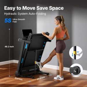 MERACH Foldable Treadmill with Adjustable Incline – Compact Home Fitness