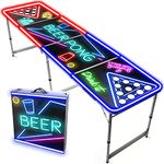 Official LED Light Beer Pong® Table with Holes | Neons | Premium Quality | Official Dimensions | Waterproof & Scratch Resistant | Lightweight | Party Games | OriginalCup®