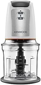 Kenwood Easy Chop Chopper, 0.5L Bowl, 2 Speeds, Quad Blade System, Anti-slip ring for Food Chopper Stability, 500W, CHP61.100WH, Dishwasher Safe, White