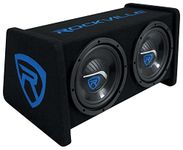 Rockville RV208P Dual 8" 800w Car Audio Subwoofers in Vented Sub Enclosure Box,Black