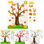 WATINC 149Pcs Valentine’s Day Seasonal Tree Felt Board Story Set Changeable Seasonal Tree Happy Valentines Pink Board Heart Flower Birds Ornaments Preschool Large Wall Storyboard for Home Classroom